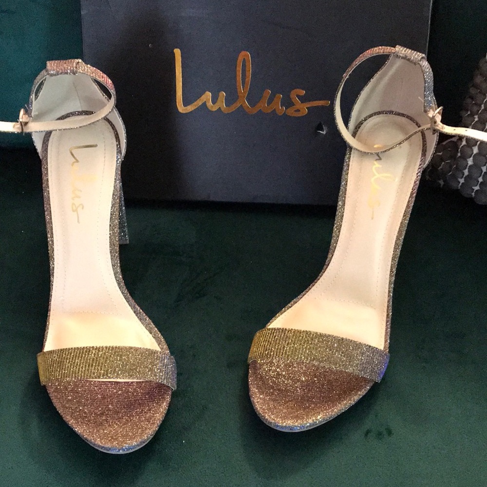 Gold iridescent pumps from Lulus.